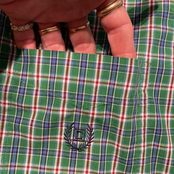 CHAPS🎄 Ralph Lauren L/S Button Down Green/Red/Blue Check🎄perfect for Holidays! - Picture 6 of 13